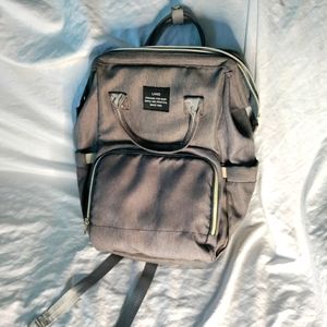 Unisex gray diaper bag